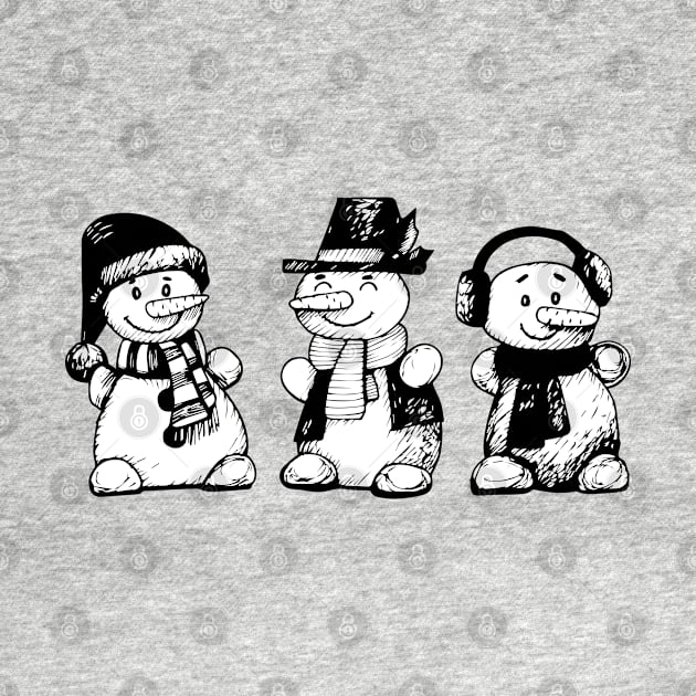 Cute Snowman Characters Funny Xmas Gift by salemstore